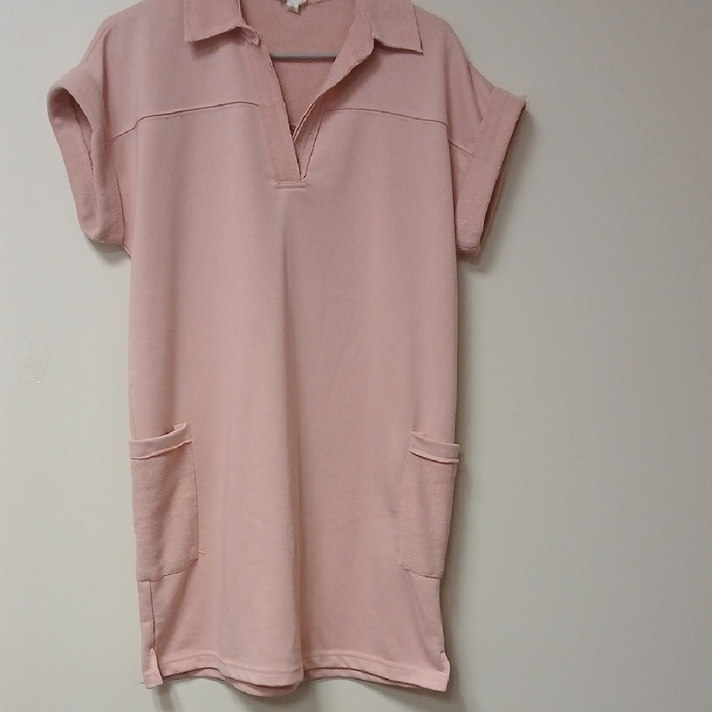 Hem and Thread Pink Short Sleeve Polo Dress